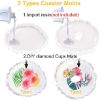 4 Pcs Resin Coaster Molds, Silicone molds for Resin Casting, for DIY Crafts Home Decorations Coaster Making Tools