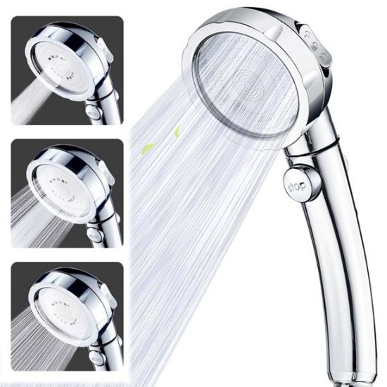 High Pressure 3 Setting Shower Head, Handheld Shower Head with Ultra-Long Stainless Steel Hose, Anti-clog Anti-leak Water Saving Shower Head (Without Holder)