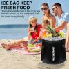 Collapsible Bucket with Handle, Multifunctional Lightweight Foldable Water Container for Camping/Gardening/Hiking/Traveling/Fishing/Washing, 3.75 Gallon