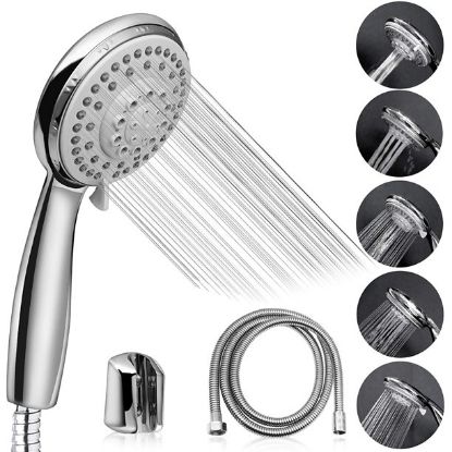 Shower Heads 5 Setting with Handheld Sprayer & Long Hose High Pressure Rain, Easy Tool Free Installation, Perfect Adjustable Shower Heads for Your Bathroom