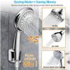 Shower Heads 5 Setting with Handheld Sprayer & Long Hose High Pressure Rain, Easy Tool Free Installation, Perfect Adjustable Shower Heads for Your Bathroom