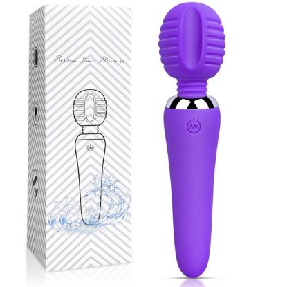 Upgraded Mini Wand Massager, Clitoris Stimulator, Sex Toys with Powerful and Quiet Vibration Speed and Mode (Purple)