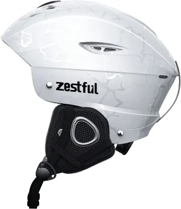 Ski Helmets, Snowboard Helmets, Removable Inner Lining, and Ear Pads Sports Helmets,White L