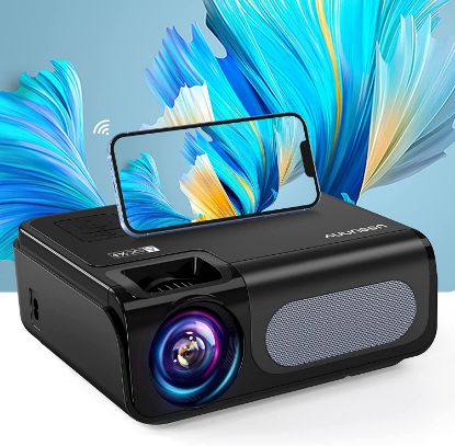 5G WiFi Bluetooth Projector, 12500L/500 ANSI 1080P Native Projector 4K Supported Projector Outdoor Movies, Support 4P/4D Keystone Correction, Zoom, PPT, 300" Home Theater Video Projector