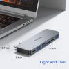 USB C Hub, 6 in 2 USB C Adapter for MacBook Pro with 3 USB 3.0 Ports, SD/TF Card Reader, 100W Thunderbolt 3 PD Port, Support for MacBook Pro 13" 15" 16" 2017-2020, MacBook Air 13" 2018-2020