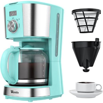 Coffee Maker, 12 Cup Programmable Drip Coffee Machine Coffee Brewer Timer Machine with Thermal Carafe Retro Coffee Makers for Home & Office