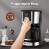 Coffee Maker, 12 Cup Programmable Drip Coffee Machine Coffee Brewer Timer Machine with Thermal Carafe Retro Coffee Makers for Home & Office