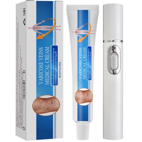 Varicose Veins Treatment for Legs, Blue Light Therapy Varicose Veins Pen for Spider Veins (1 Pen+1 Gel)