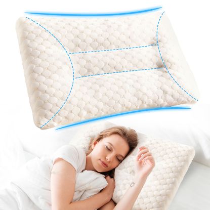 Bed Pillow, Soft and Supportive, Pillow Filled with Latex Particles, White