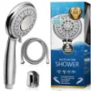 Shower Head, 5 Settings Shower Heads with Handheld, High Pressure Anti-Leak, Adjustable & Chrome